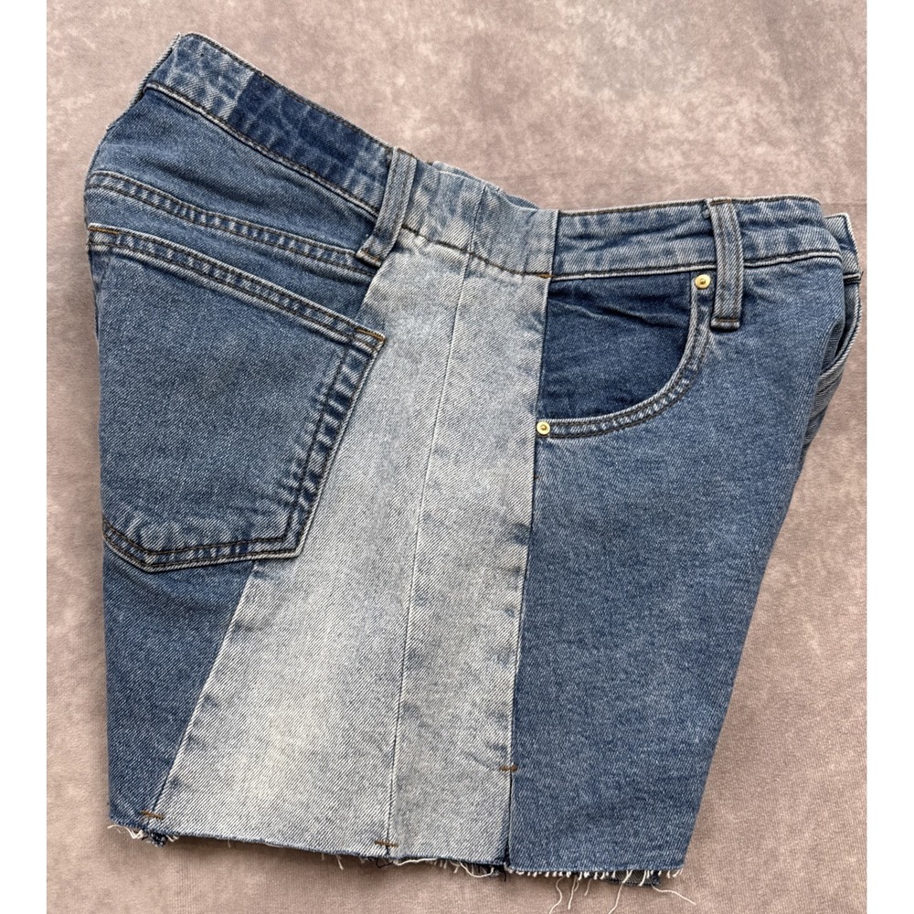 Kut  NWT Women's Sz 0 Shorts High Rise‎ Jane Cut Off Two Tone Denim Summer Beach - Picture 12 of 16